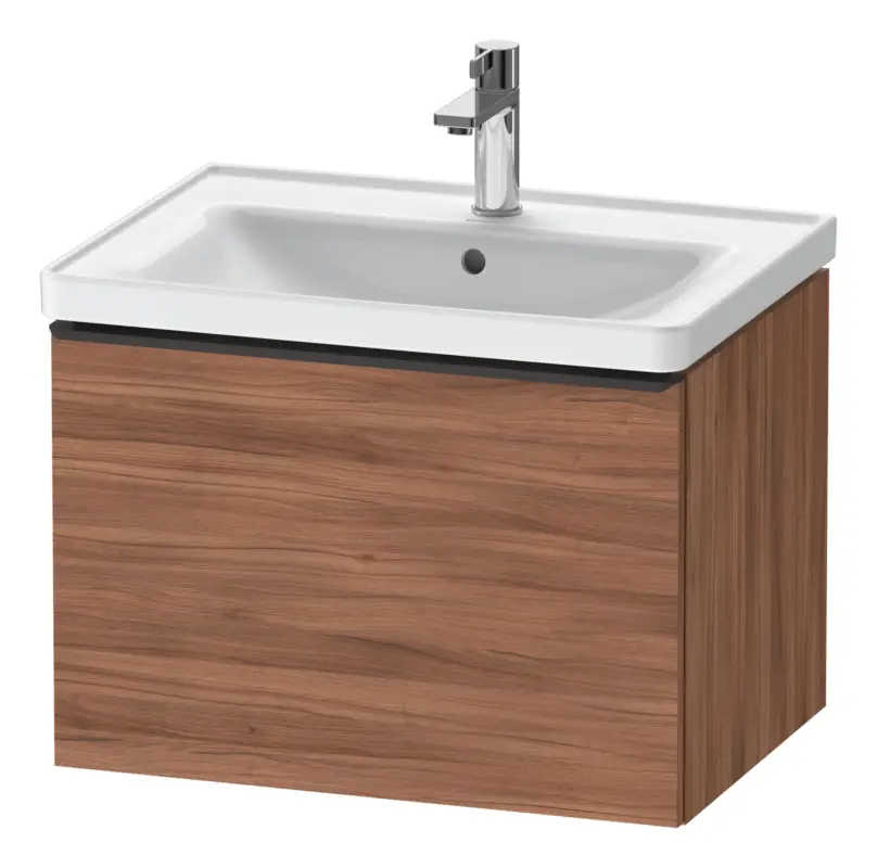 Duravit D-Neo Waschtischunterschrank mit 1 Auszug Griff Diamantschwarz Matt 634 x 440 x 452 mm - Nussbaum Natur Matt Heißes Angebot