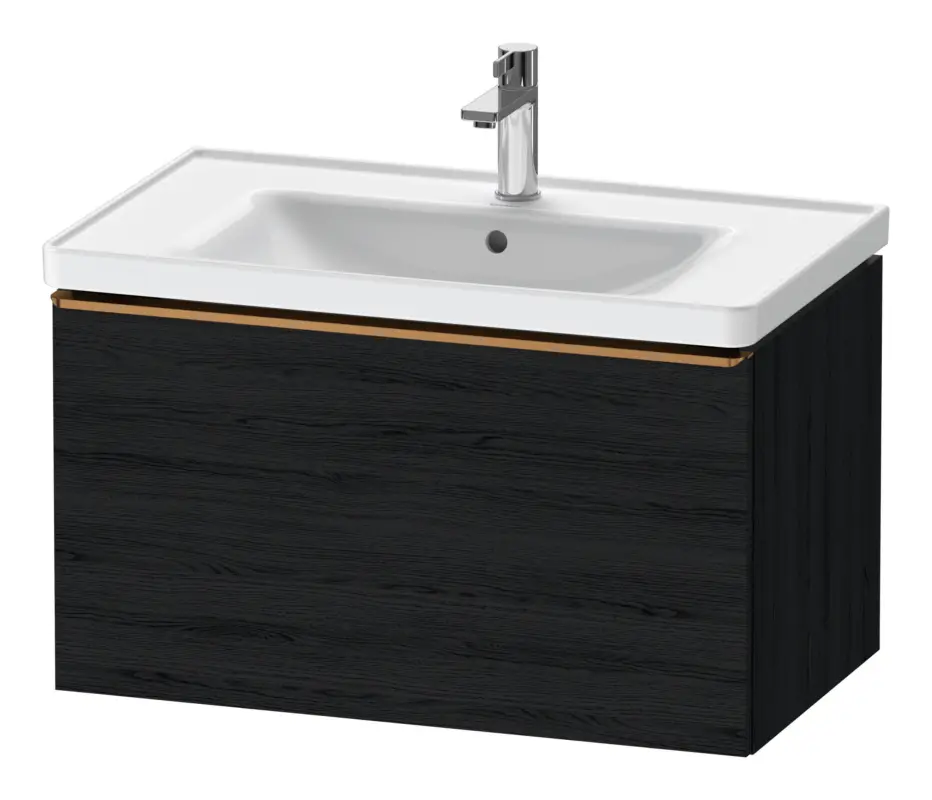 Ausverkauf Duravit D-Neo Waschtischunterschrank mit 1 Auszug Griff Bronze Gebürstet 784 x 440 x 452 mm - Eiche Schwarz Matt