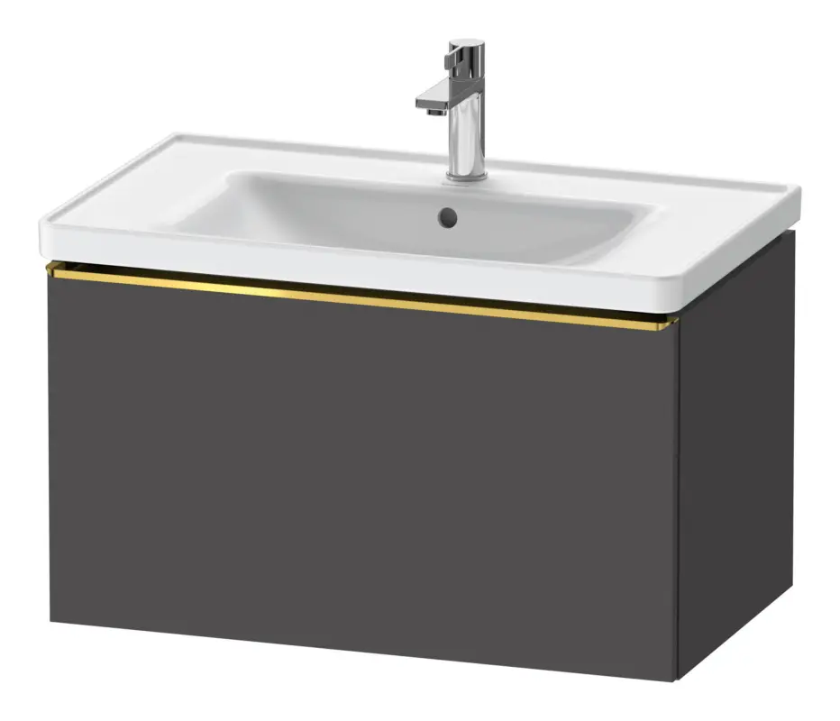 Duravit D-Neo Waschtischunterschrank mit 1 Auszug Griff Gold Poliert 784 x 440 x 452 mm - Graphit Matt Sale