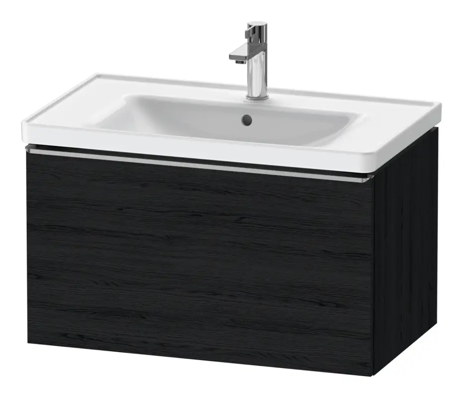 Abverkauf Duravit D-Neo Waschtischunterschrank mit 1 Auszug Griff Edelstahl Gebürstet 784 x 440 x 452 mm - Eiche Schwarz Matt