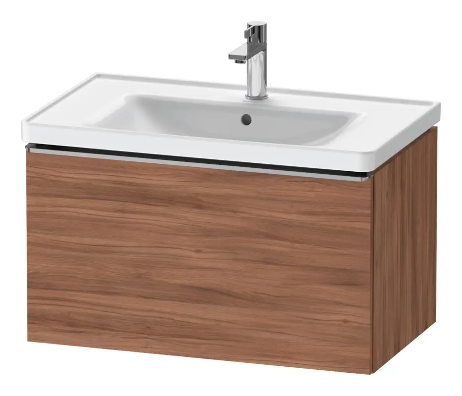 Duravit D-Neo Waschtischunterschrank mit 1 Auszug Griff Edelstahl Gebürstet 784 x 440 x 452 mm - Nussbaum Natur Matt Markenware