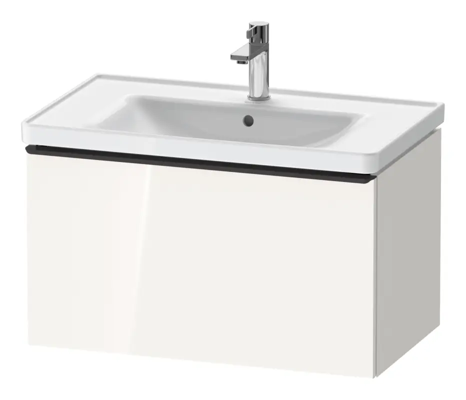 Duravit D-Neo Waschtischunterschrank mit 1 Auszug Griff Diamantschwarz Matt 784 x 440 x 452 mm - Weiß Hochglanz Ausverkauf
