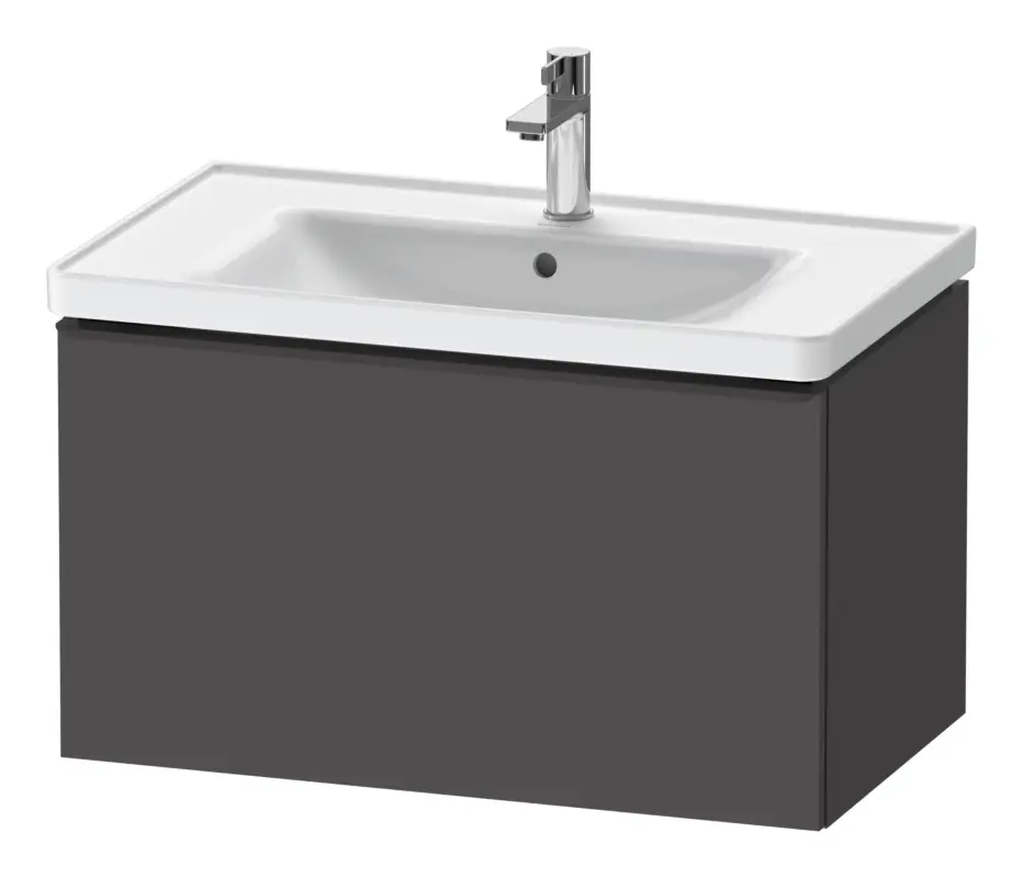 Duravit D-Neo Waschtischunterschrank mit 1 Auszug Griff Diamantschwarz Matt 784 x 440 x 452 mm - Graphit Matt Schneller Versand