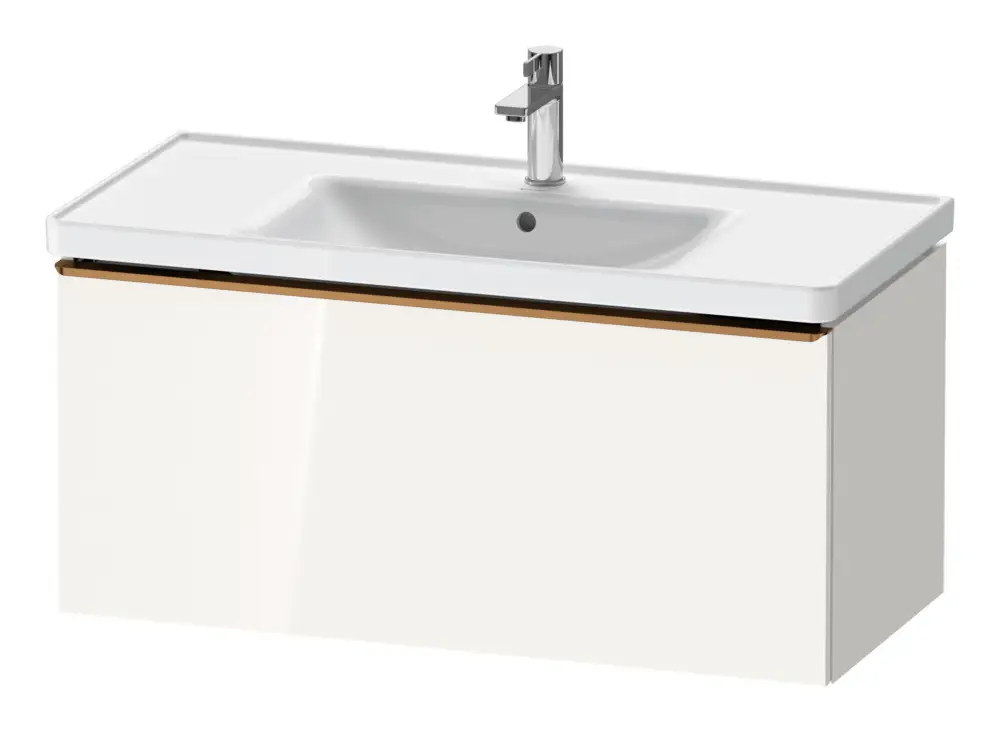 Duravit D-Neo Waschtischunterschrank mit 1 Auszug Griff Bronze Gebürstet 984 x 440 x 452 mm - Weiß Hochglanz Direkt Vom Hersteller