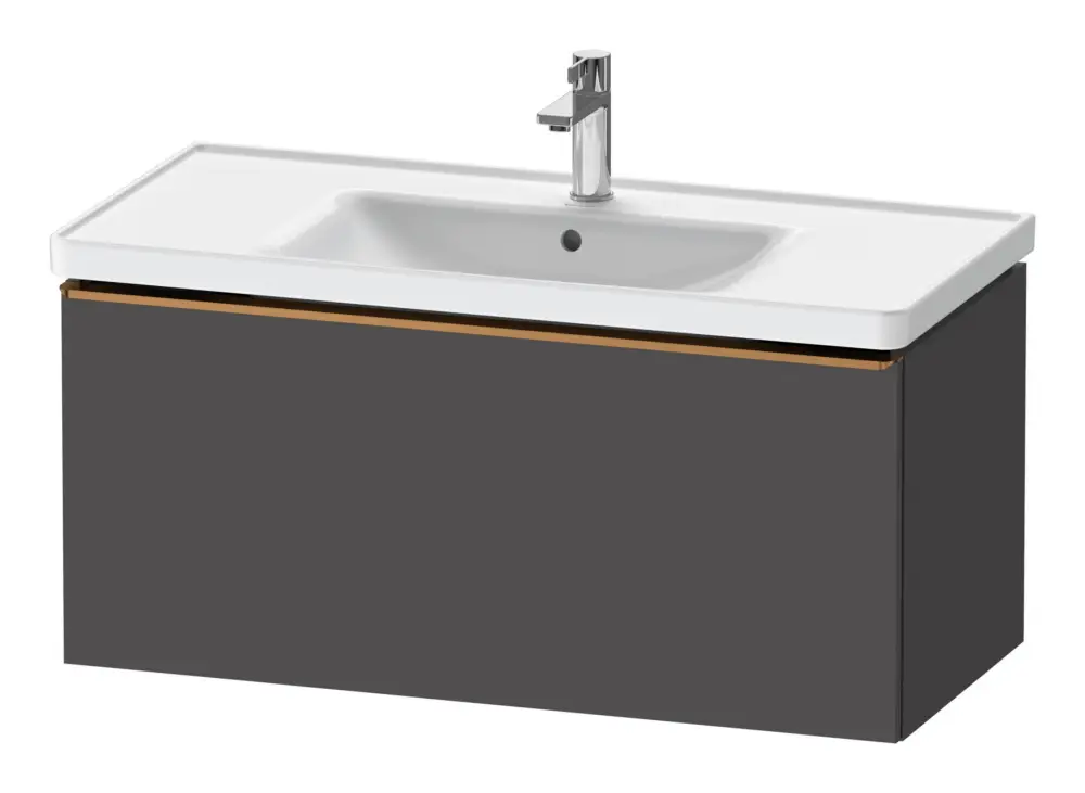 Echt Duravit D-Neo Waschtischunterschrank mit 1 Auszug Griff Bronze Gebürstet 984 x 440 x 452 mm - Graphit Matt