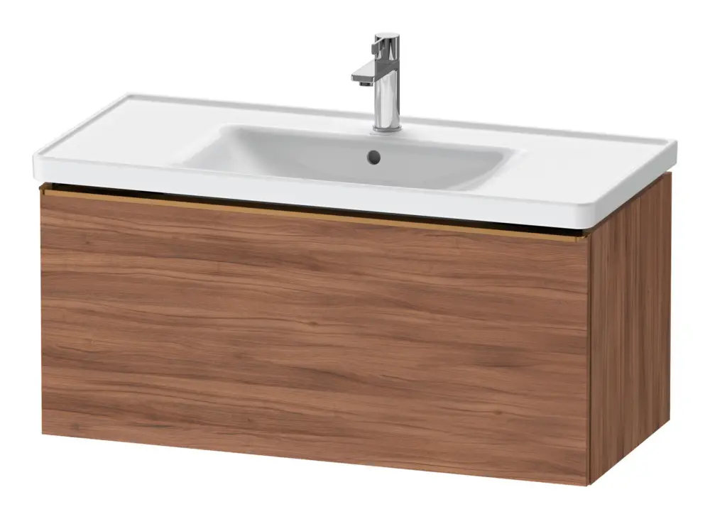 Duravit D-Neo Waschtischunterschrank mit 1 Auszug Griff Bronze Gebürstet 984 x 440 x 452 mm - Nussbaum Natur Matt Knallerangebot
