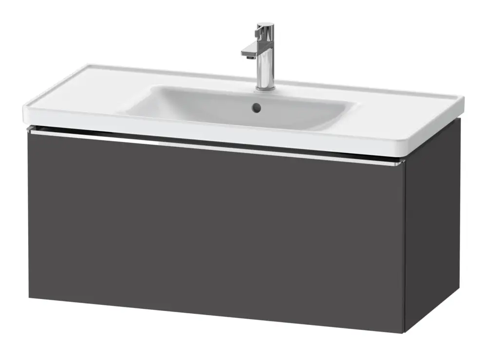 Duravit D-Neo Waschtischunterschrank mit 1 Auszug Griff Chrom Hochglanz 984 x 440 x 452 mm - Graphit Matt Zertifiziert