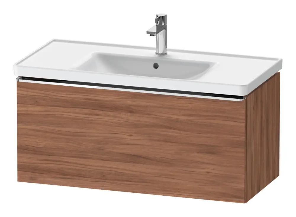 Duravit D-Neo Waschtischunterschrank mit 1 Auszug Griff Chrom Hochglanz 984 x 440 x 452 mm - Nussbaum Natur Matt Zertifiziert