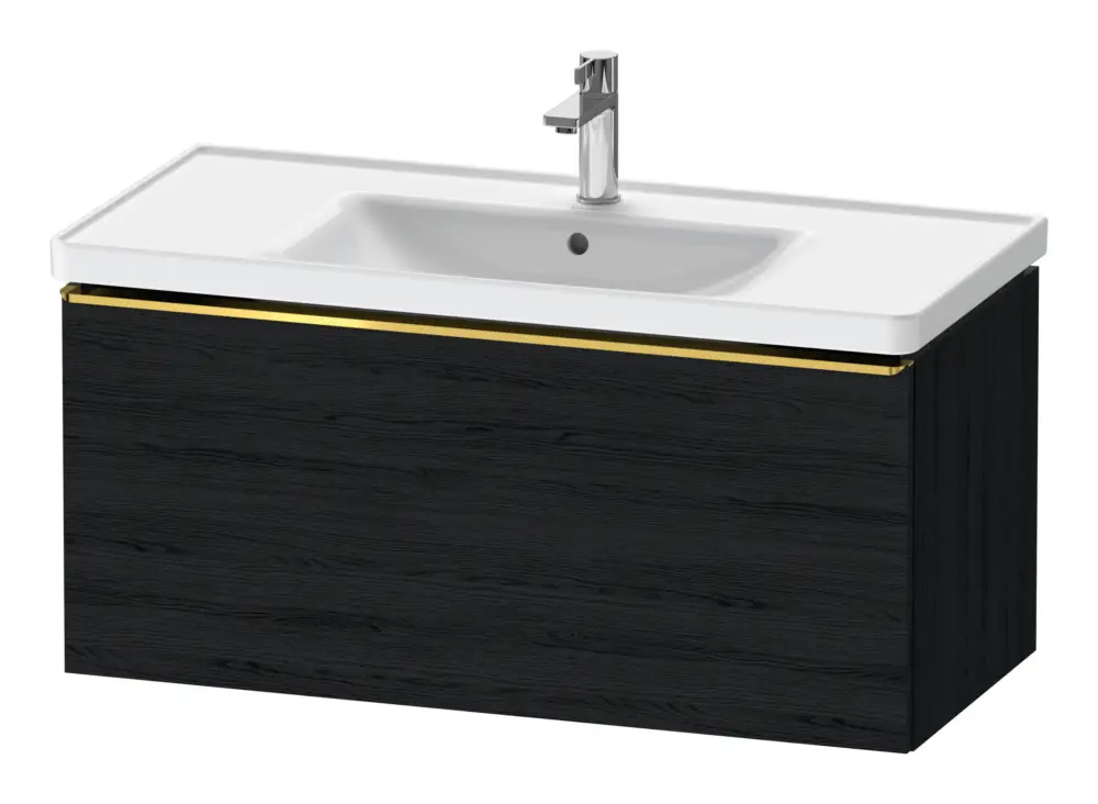 Duravit D-Neo Waschtischunterschrank mit 1 Auszug Griff Gold Poliert 984 x 440 x 452 mm - Eiche Schwarz Matt Günstig
