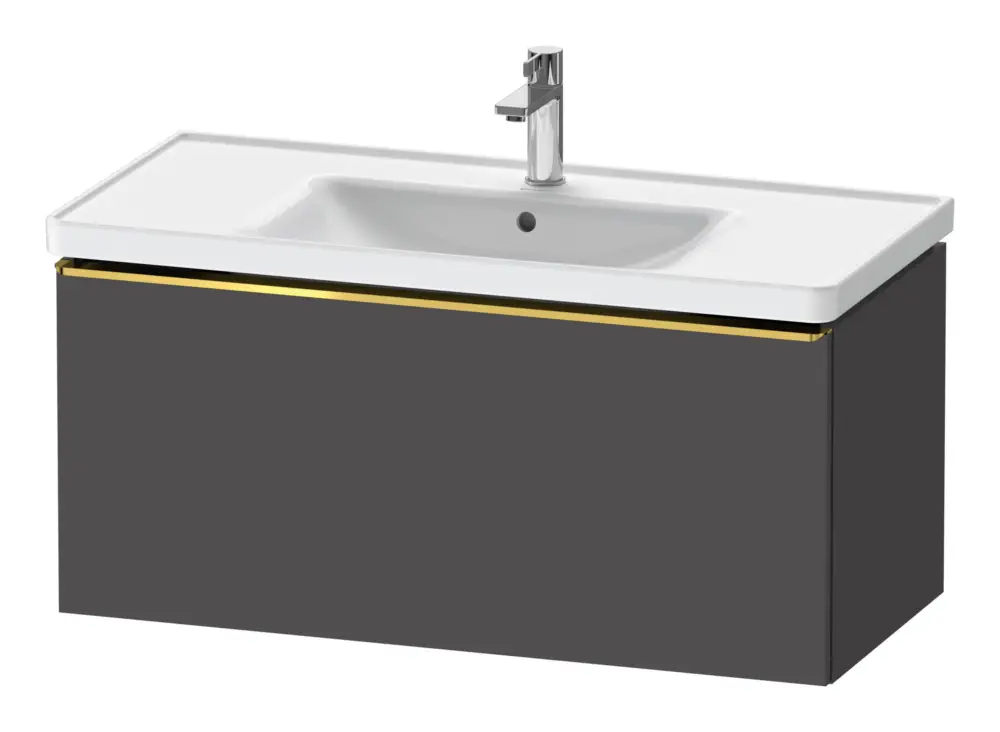 Duravit D-Neo Waschtischunterschrank mit 1 Auszug Griff Gold Poliert 984 x 440 x 452 mm - Graphit Matt Sonderangebot
