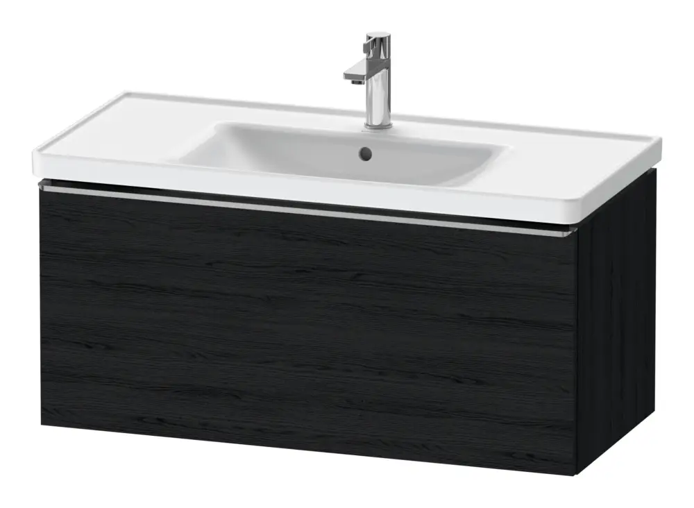 Duravit D-Neo Waschtischunterschrank mit 1 Auszug Griff Edelstahl Gebürstet 984 x 440 x 452 mm - Eiche Schwarz Matt Garantierte Lieferung