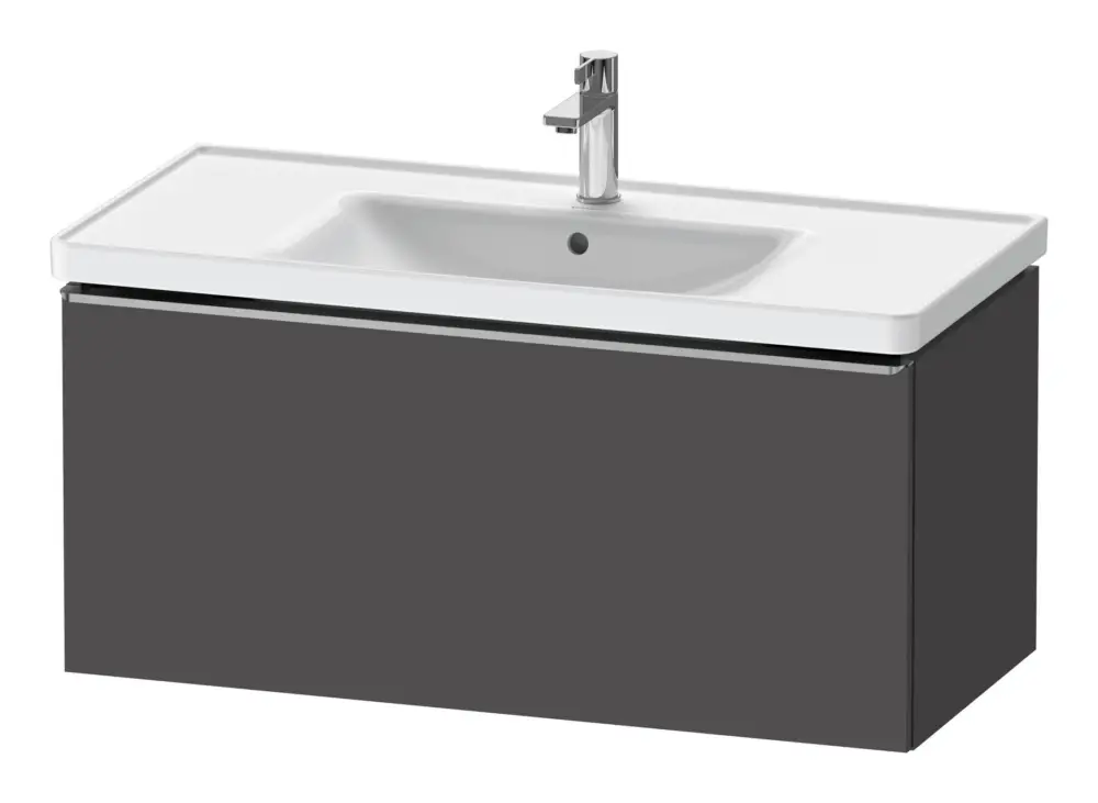 Duravit D-Neo Waschtischunterschrank mit 1 Auszug Griff Edelstahl Gebürstet 984 x 440 x 452 mm - Graphit Matt Zertifiziert