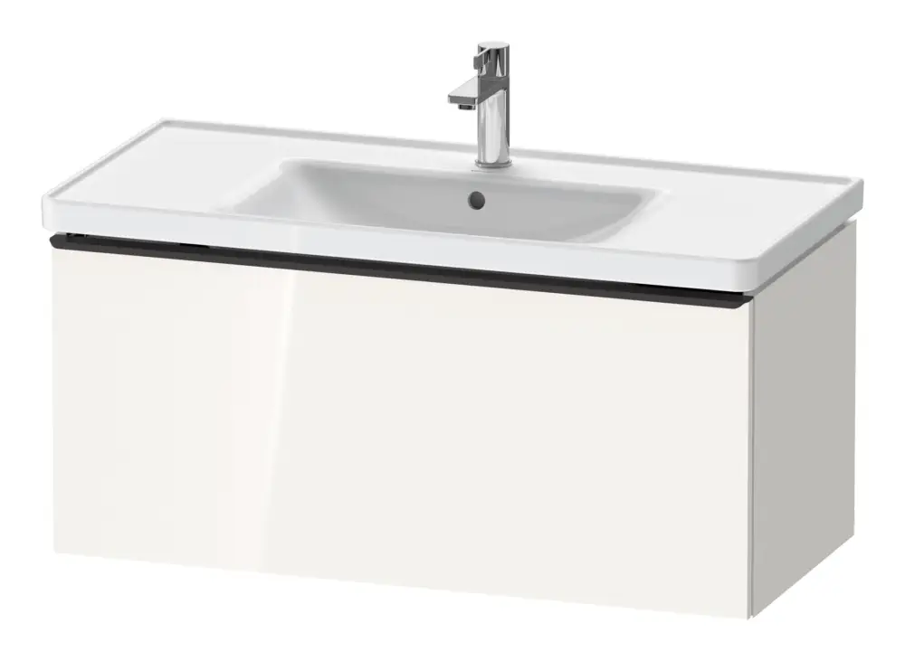 Duravit D-Neo Waschtischunterschrank mit 1 Auszug Griff Diamantschwarz Matt 984 x 440 x 452 mm - Weiß Hochglanz Wochenendangebot