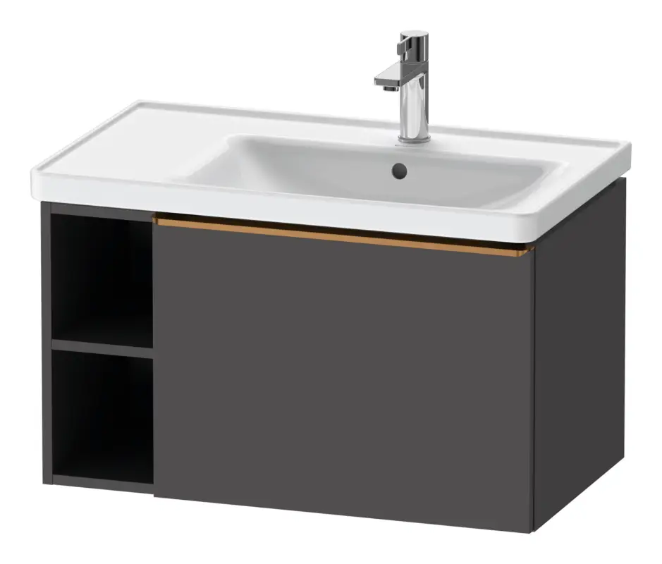 Jetzt Bestellen Duravit D-Neo Waschtischunterschrank mit 1 Auszug und 2 Fächern links Griff Bronze Gebürstet 784 x 440 x 452 mm - Graphit Matt