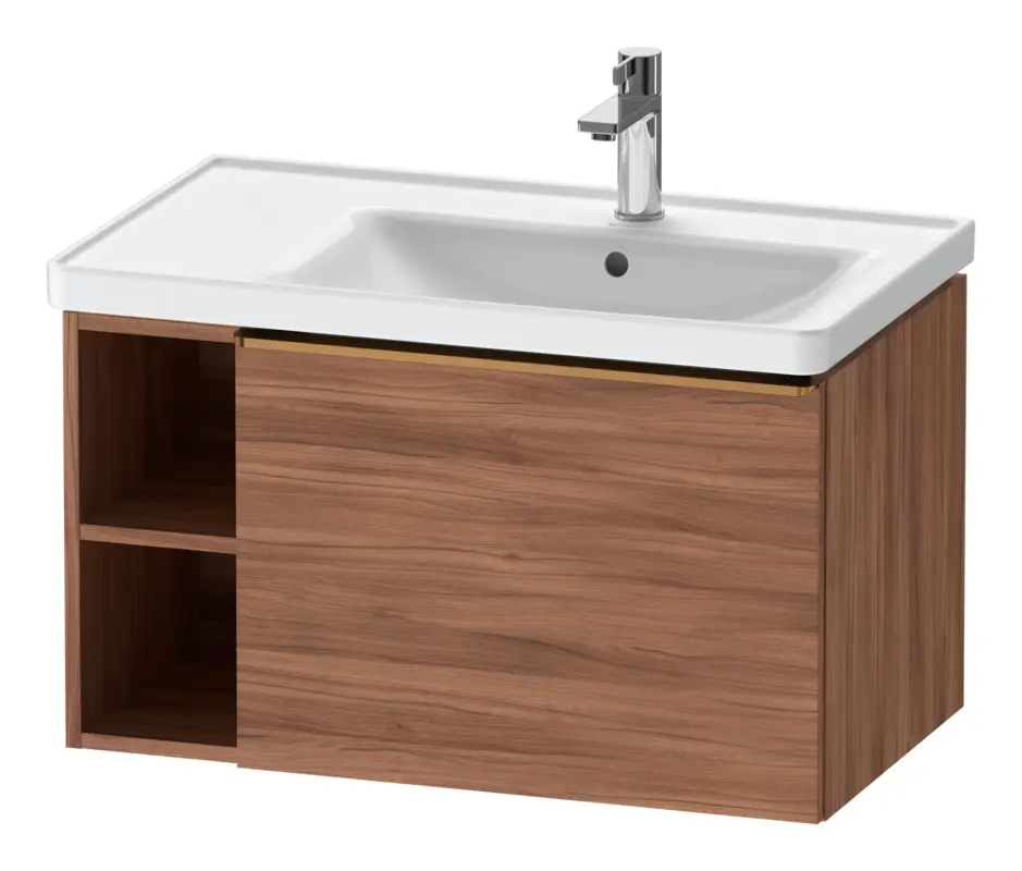 Super-Preis Duravit D-Neo Waschtischunterschrank mit 1 Auszug und 2 Fächern links Griff Bronze Gebürstet 784 x 440 x 452 mm - Nussbaum Natur Matt