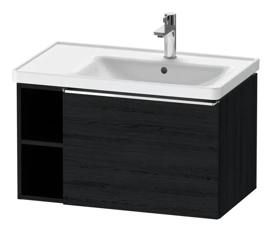 Versand Am Gleichen Tag Duravit D-Neo Waschtischunterschrank mit 1 Auszug und 2 Fächern links Griff Chrom Hochglanz 784 x 440 x 452 mm - Eiche Schwarz Matt