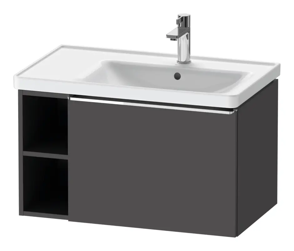 Sale Duravit D-Neo Waschtischunterschrank mit 1 Auszug und 2 Fächern links Griff Chrom Hochglanz 784 x 440 x 452 mm - Graphit Matt