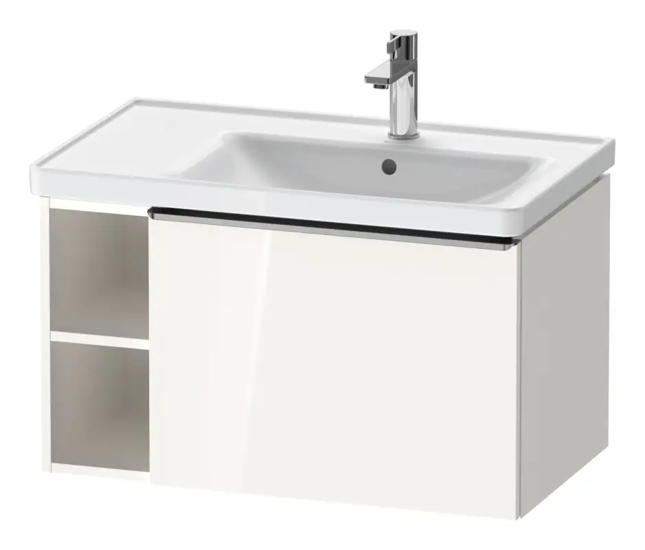Duravit D-Neo Waschtischunterschrank mit 1 Auszug und 2 Fächern links Griff Edelstahl Gebürstet 784 x 440 x 452 mm - Weiß Hochglanz Nur Für Kurze Zeit