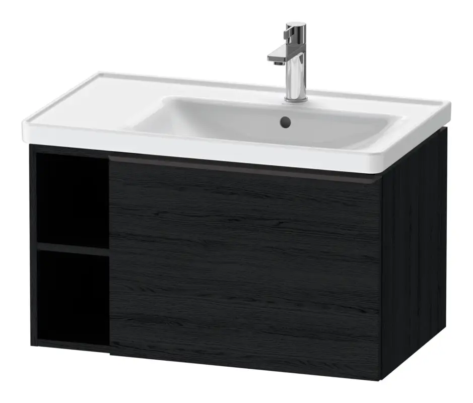Versand Am Gleichen Tag Duravit D-Neo Waschtischunterschrank mit 1 Auszug und 2 Fächern links Griff Diamantschwarz Matt 784 x 440 x 452 mm - Eiche Schwarz Matt