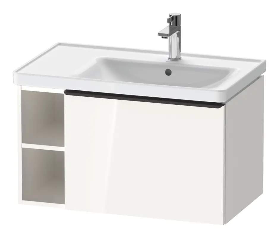 Duravit D-Neo Waschtischunterschrank mit 1 Auszug und 2 Fächern links Griff Diamantschwarz Matt 784 x 440 x 452 mm - Weiß Hochglanz Nur Für Kurze Zeit