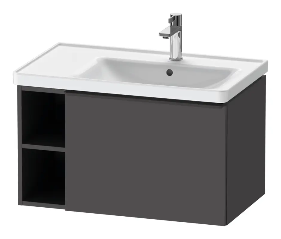 Duravit D-Neo Waschtischunterschrank mit 1 Auszug und 2 Fächern links Griff Diamantschwarz Matt 784 x 440 x 452 mm - Graphit Matt Top-Preis