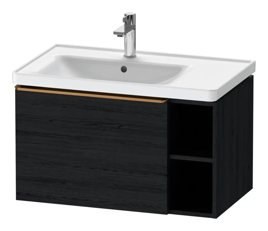 Sichere Zahlung Duravit D-Neo Waschtischunterschrank mit 1 Auszug und 2 Fächern rechts Griff Bronze Gebürstet 784 x 440 x 452 mm - Eiche Schwarz Matt