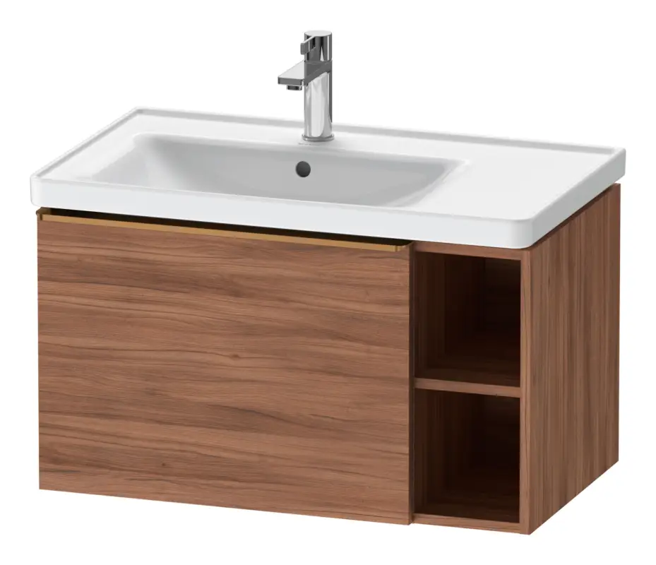 Saisonangebot Duravit D-Neo Waschtischunterschrank mit 1 Auszug und 2 Fächern rechts Griff Bronze Gebürstet 784 x 440 x 452 mm - Nussbaum Natur Matt