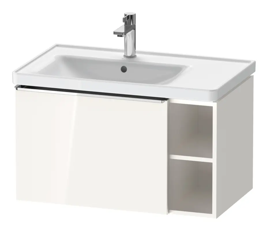 Duravit D-Neo Waschtischunterschrank mit 1 Auszug und 2 Fächern rechts Griff Chrom Hochglanz 784 x 440 x 452 mm - Weiß Hochglanz Nur Heute