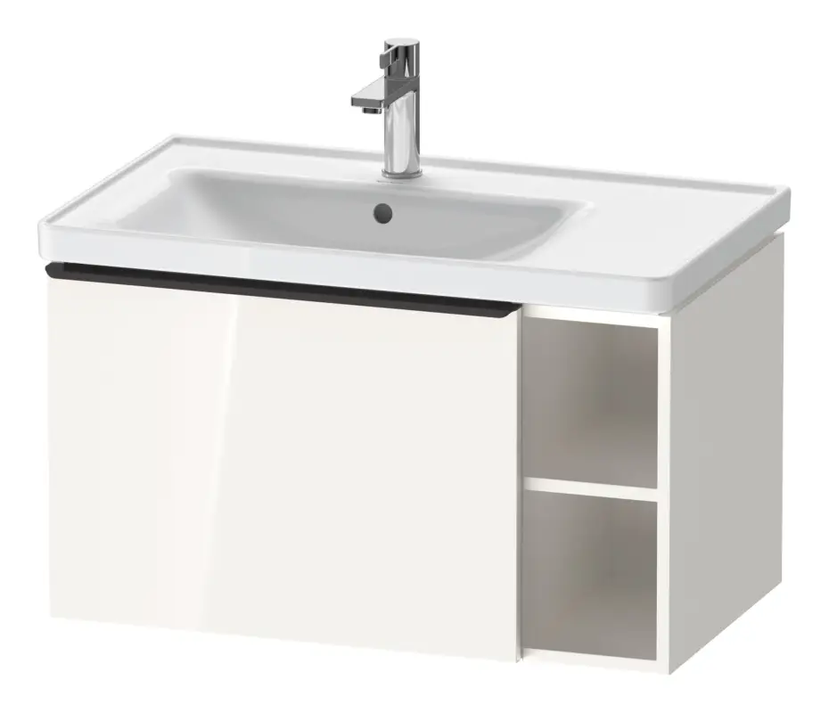 Angebot Duravit D-Neo Waschtischunterschrank mit 1 Auszug und 2 Fächern rechts Griff Diamantschwarz Matt 784 x 440 x 452 mm - Weiß Hochglanz