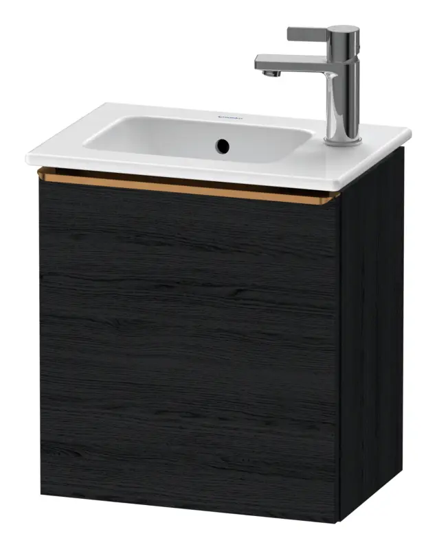Sonderaktion Duravit D-Neo Waschtischunterschrank mit 1 Tür Anschlag links Griff Bronze Gebürstet 410 x 440 x 274 mm - Eiche Schwarz Matt