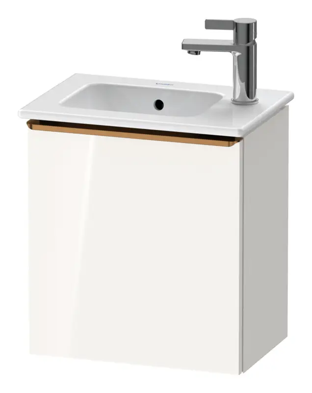 Günstig Duravit D-Neo Waschtischunterschrank mit 1 Tür Anschlag links Griff Bronze Gebürstet 410 x 440 x 274 mm - Weiß Hochglanz