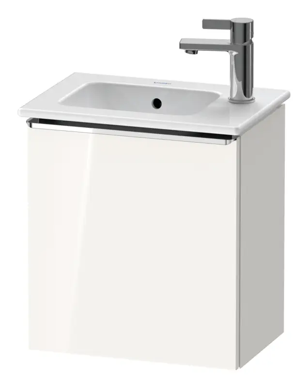 Duravit D-Neo Waschtischunterschrank mit 1 Tür Anschlag links Griff Chrom Hochglanz 410 x 440 x 274 mm - Weiß Hochglanz Saisonangebot