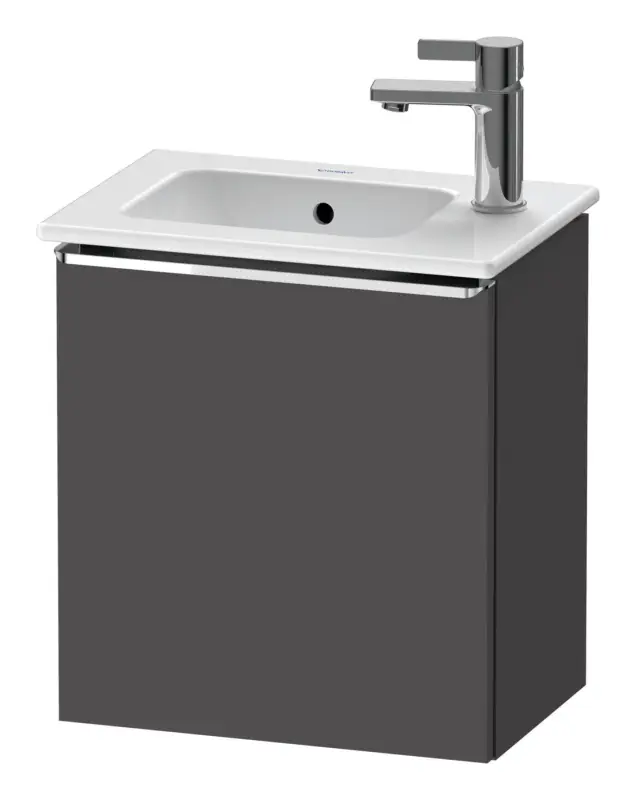 Super-Preis Duravit D-Neo Waschtischunterschrank mit 1 Tür Anschlag links Griff Chrom Hochglanz 410 x 440 x 274 mm - Graphit Matt