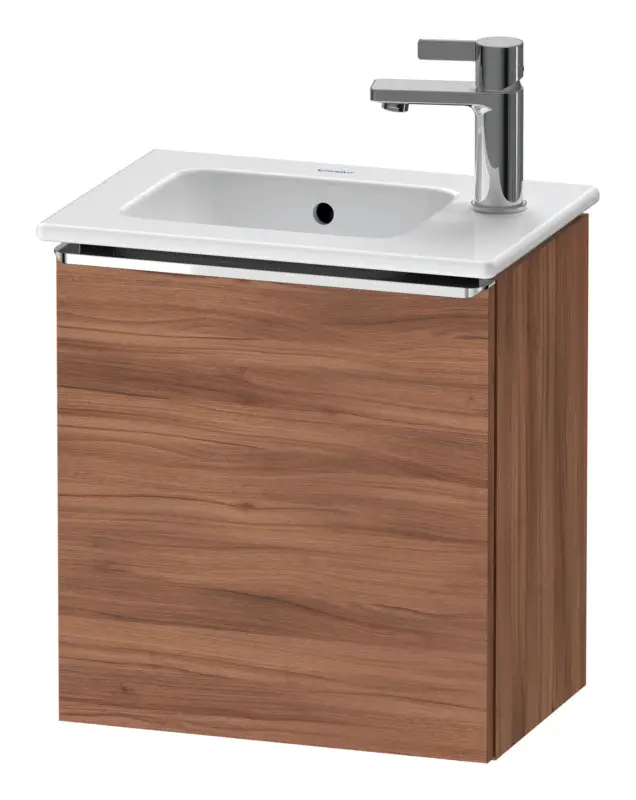 Jetzt Bestellen Duravit D-Neo Waschtischunterschrank mit 1 Tür Anschlag links Griff Chrom Hochglanz 410 x 440 x 274 mm - Nussbaum Natur Matt