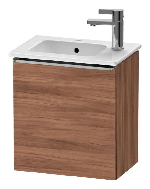 Duravit D-Neo Waschtischunterschrank mit 1 Tür Anschlag rechts Griff Edelstahl Gebürstet 410 x 440 x 274 mm - Nussbaum Natur Matt Knallerangebot