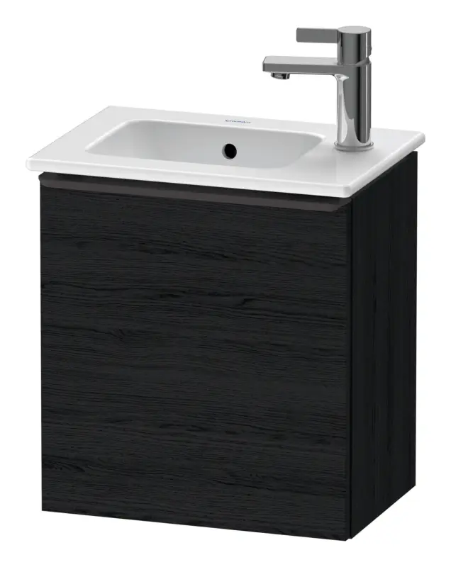 Duravit D-Neo Waschtischunterschrank mit 1 Tür Anschlag rechts Griff Diamantschwarz Matt 410 x 440 x 274 mm - Eiche Schwarz Matt Preisreduziert