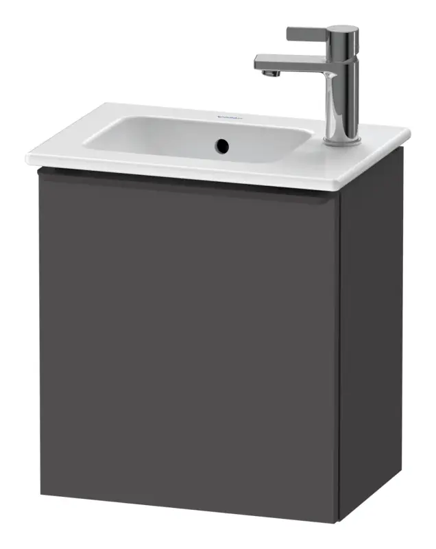Preisknaller Duravit D-Neo Waschtischunterschrank mit 1 Tür Anschlag rechts Griff Diamantschwarz Matt 410 x 440 x 274 mm - Graphit Matt