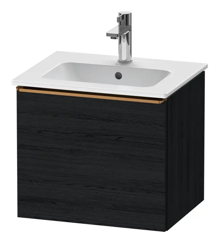 Duravit D-Neo Waschtischunterschrank mit 1 Auszug Griff Bronze Gebürstet 510 x 440 x 402 mm - Eiche Schwarz Matt Versand Am Gleichen Tag