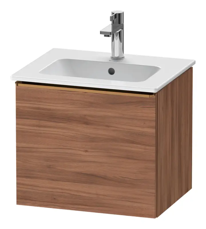 Neu Duravit D-Neo Waschtischunterschrank mit 1 Auszug Griff Bronze Gebürstet 510 x 440 x 402 mm - Nussbaum Natur Matt