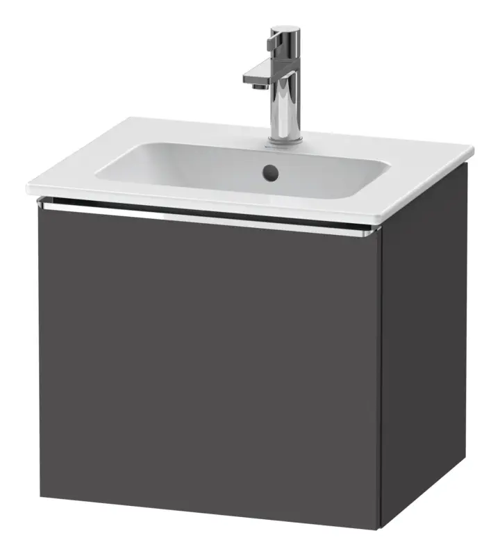 Preisreduziert Duravit D-Neo Waschtischunterschrank mit 1 Auszug Griff Chrom Hochglanz 510 x 440 x 402 mm - Graphit Matt