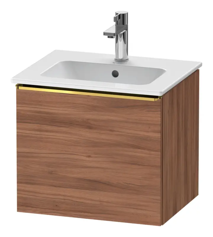 Duravit D-Neo Waschtischunterschrank mit 1 Auszug Griff Gold Poliert 510 x 440 x 402 mm - Nussbaum Natur Matt Top-Seller