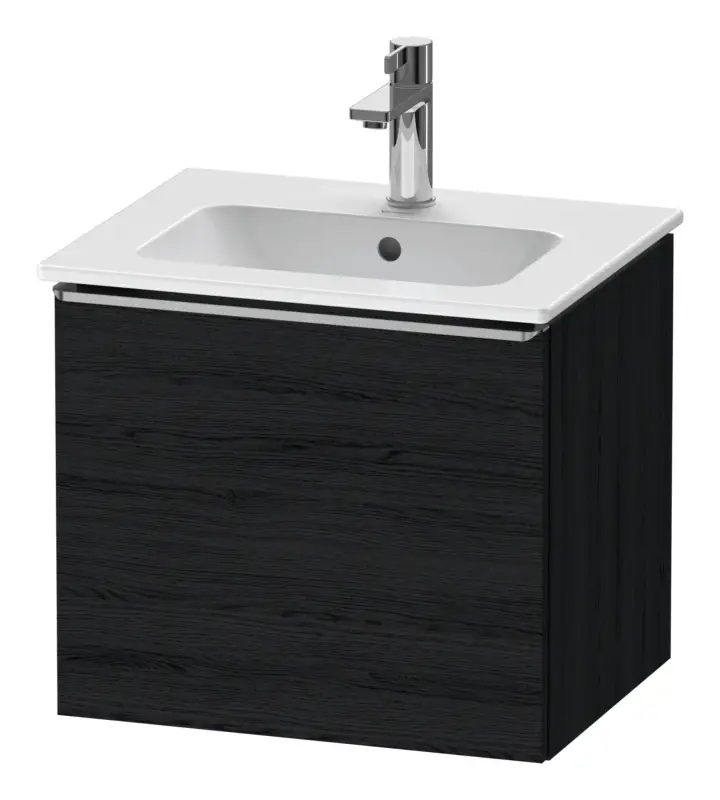 Duravit D-Neo Waschtischunterschrank mit 1 Auszug Griff Edelstahl Gebürstet 510 x 440 x 402 mm - Eiche Schwarz Matt Sonderaktion