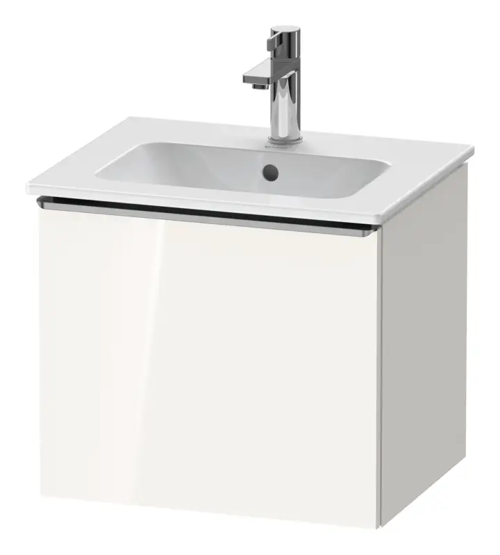 Duravit D-Neo Waschtischunterschrank mit 1 Auszug Griff Edelstahl Gebürstet 510 x 440 x 402 mm - Weiß Hochglanz Neue Kollektion