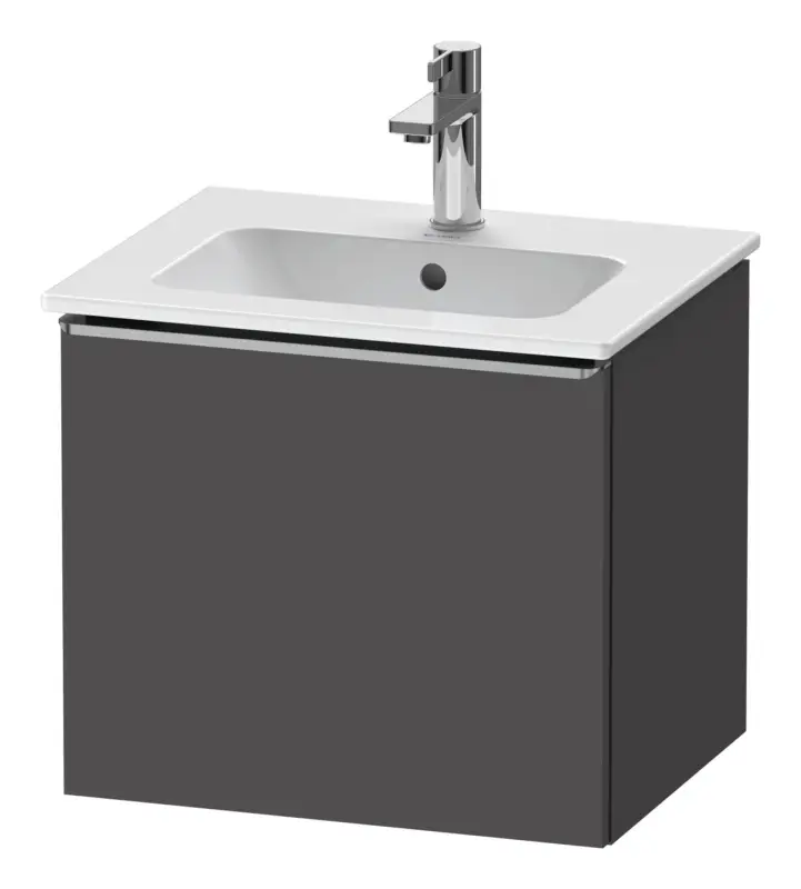 Markenprodukt Duravit D-Neo Waschtischunterschrank mit 1 Auszug Griff Edelstahl Gebürstet 510 x 440 x 402 mm - Graphit Matt