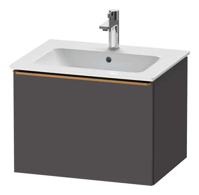 Duravit D-Neo Waschtischunterschrank mit 1 Auszug Griff Bronze Gebürstet 610 x 440 x 462 mm - Graphit Matt Rabatt