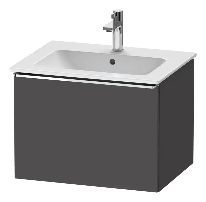 Garantierte Lieferung Duravit D-Neo Waschtischunterschrank mit 1 Auszug Griff Chrom Hochglanz 610 x 440 x 462 mm - Graphit Matt
