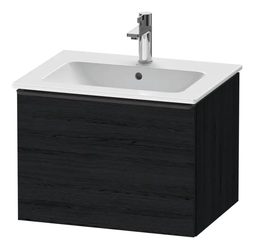 Duravit D-Neo Waschtischunterschrank mit 1 Auszug Griff Diamantschwarz Matt 610 x 440 x 462 mm - Eiche Schwarz Matt Bestpreis