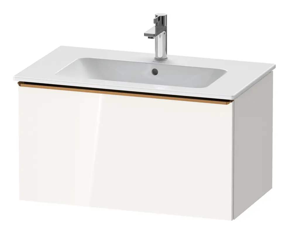 Sofort Bestellen Duravit D-Neo Waschtischunterschrank mit 1 Auszug Griff Bronze Gebürstet 810 x 440 x 462 mm - Weiß Hochglanz