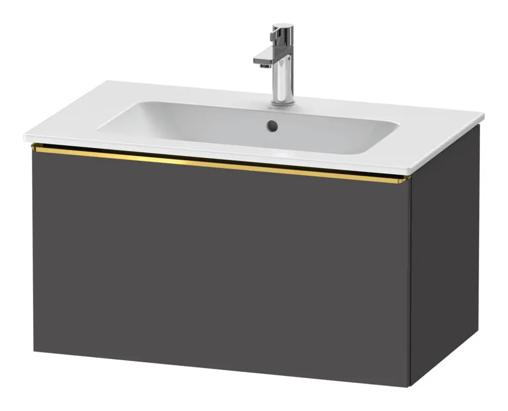 Duravit D-Neo Waschtischunterschrank mit 1 Auszug Griff Gold Poliert 810 x 440 x 462 mm - Graphit Matt Bestpreis