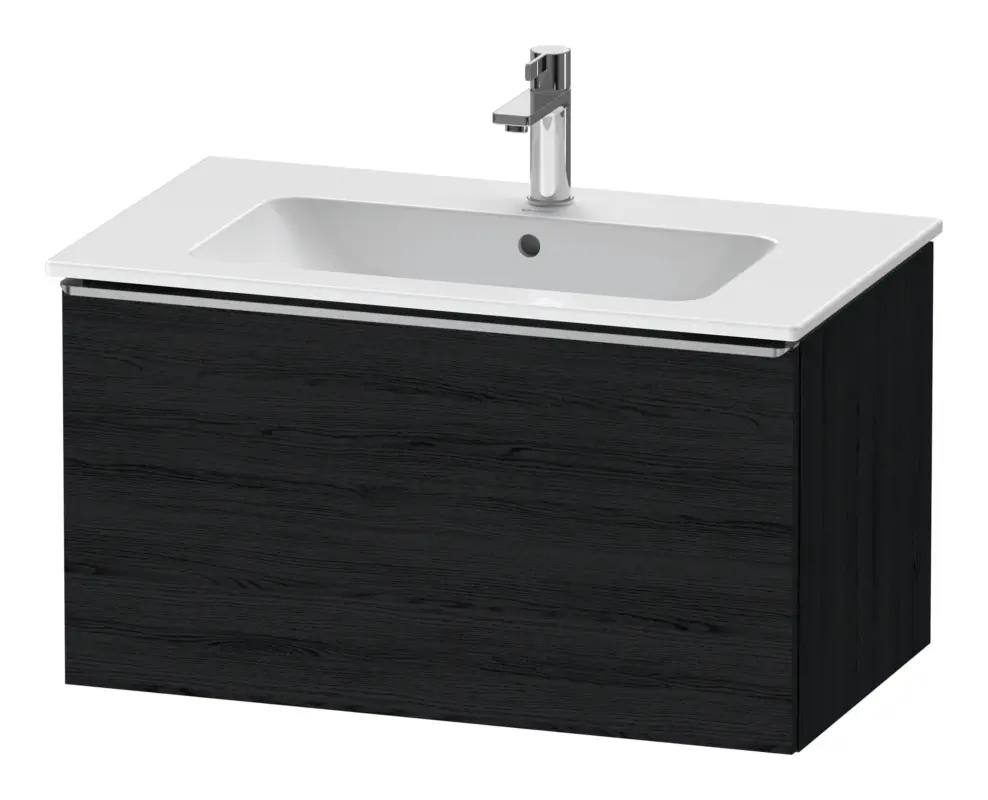 Online Kaufen Duravit D-Neo Waschtischunterschrank mit 1 Auszug Griff Edelstahl Gebürstet 810 x 440 x 462 mm - Eiche Schwarz Matt